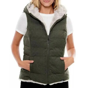 Be Boundless Size Medium Faux Fur Vest Reversible Outdoors Hiking
